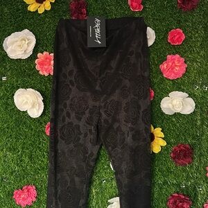 Versatile Black Floral Leggings for Kids
